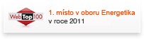 WebTop100 - 1. místo v oboru Energetika v roce 2011