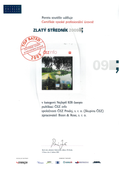 Cetifikát Zlatý středník