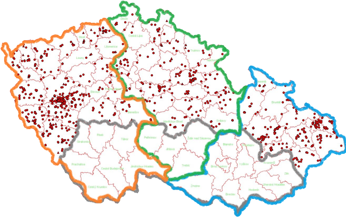 Regional distribution of DEO