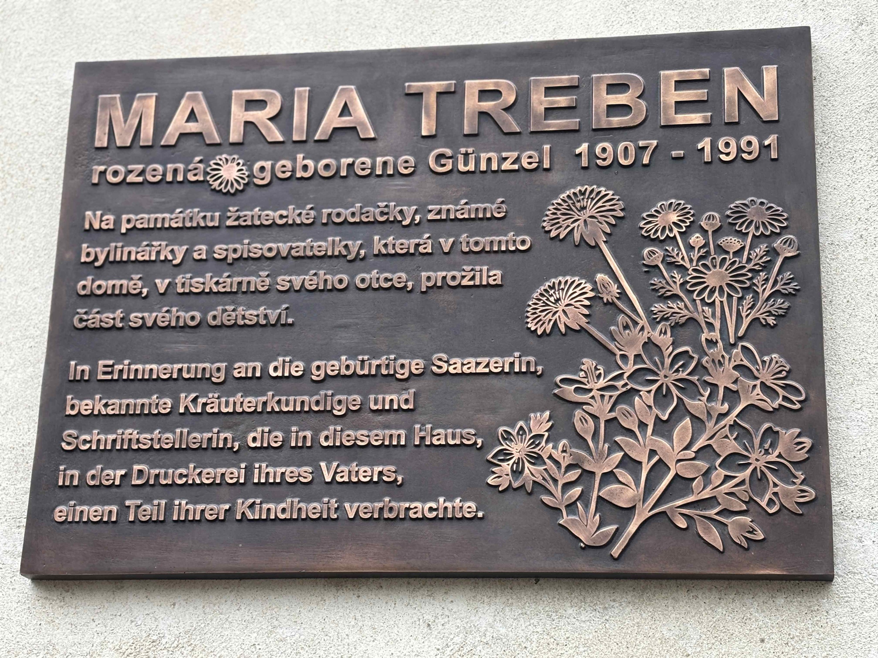 Pamětní deska Marie Treben