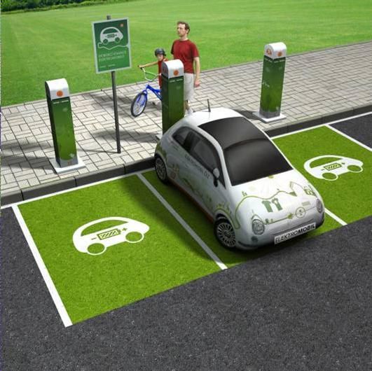 elektromobila a dobíjecí stanice
