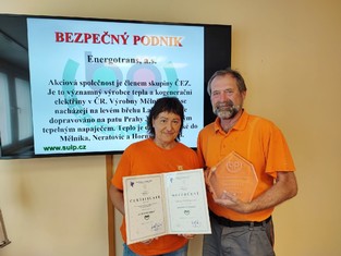 Koordinátoři BOZP společnosti Energotrans ze Skupiny ČEZ Jiřina Semová a Miroslav Müller.