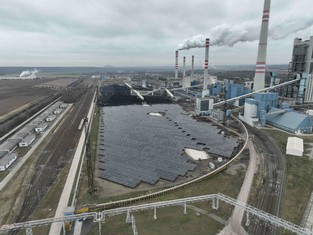 FVE v lokalitě Mělník umístěná na bývalé skládce uhlí