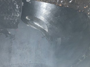 VE Štěchovice-opravy soustrojí TG1-detail jedné z lopatek oběžného kola